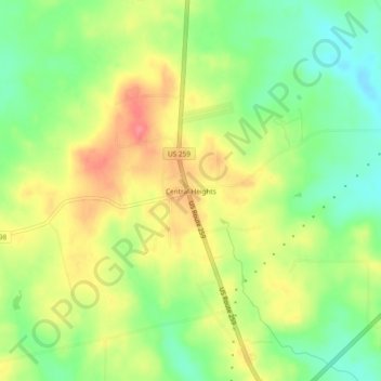 Carte topographique Central Heights, altitude, relief