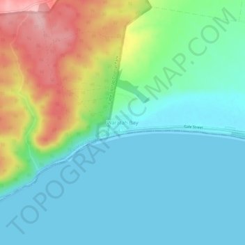 Carte topographique Waratah Bay, altitude, relief
