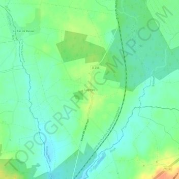Carte topographique Lugéras, altitude, relief