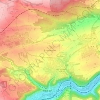 Carte topographique Breitenbaumhöfe, altitude, relief