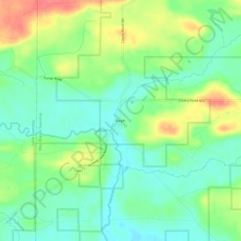 Carte topographique Ralph, altitude, relief