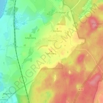 Carte topographique Eichelberg, altitude, relief