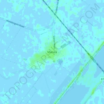 Carte topographique Manea, altitude, relief