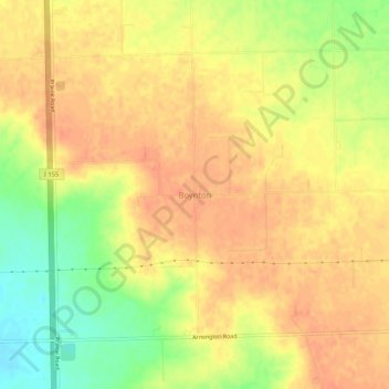 Carte topographique Boynton, altitude, relief
