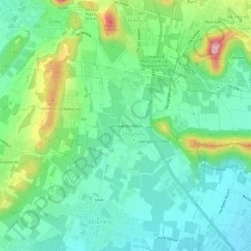 Carte topographique Contrada Barboglio, altitude, relief