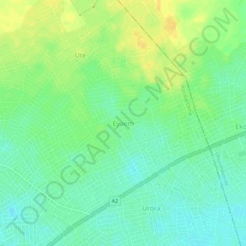 Carte topographique Eyaem, altitude, relief