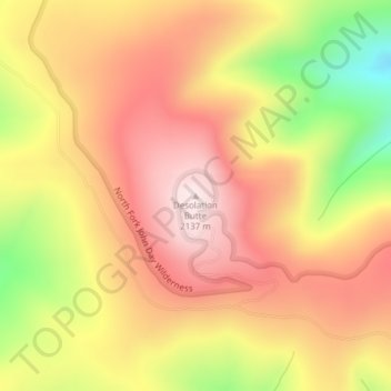 Carte topographique Desolation Butte, altitude, relief