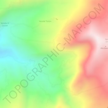 Carte topographique Sumapaz, altitude, relief