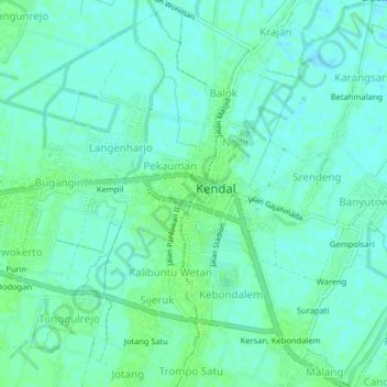 Carte topographique Pegulon, altitude, relief
