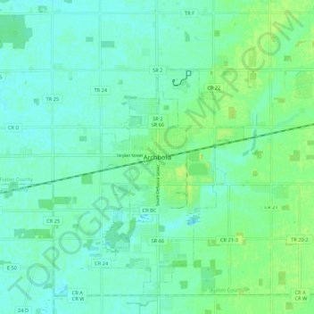 Carte topographique Archbold, altitude, relief