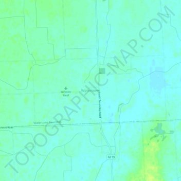 Carte topographique Watertown, altitude, relief