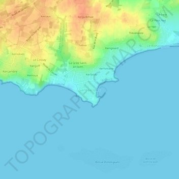 Carte topographique Saint-Jacques, altitude, relief