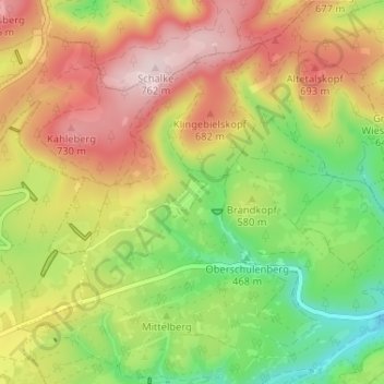 Carte topographique Festenburg, altitude, relief