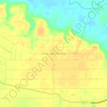 Carte topographique Pancuran Gading, altitude, relief