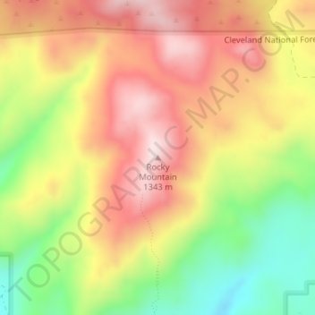 Carte topographique Rocky Mountain, altitude, relief