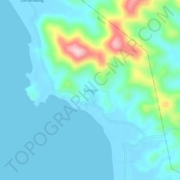 Carte topographique Binga, altitude, relief