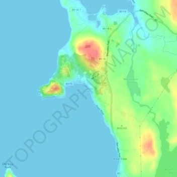 Carte topographique Dildo, altitude, relief