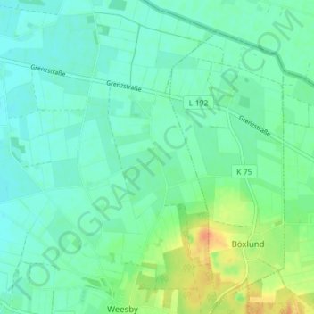 Carte topographique Weesbydamm, altitude, relief