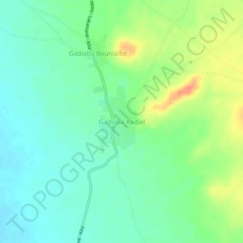 Carte topographique Gadiaba-Kadiel, altitude, relief