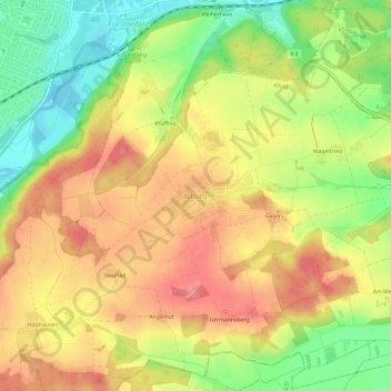 Carte topographique Biburg, altitude, relief