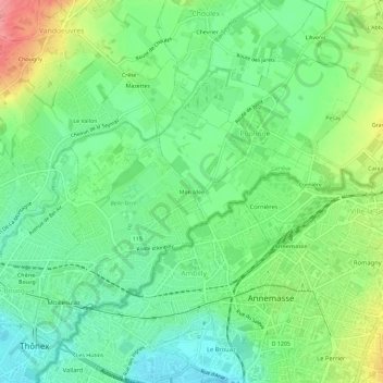 Carte topographique Mon Idée, altitude, relief