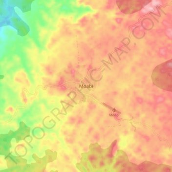 Carte topographique Moabi, altitude, relief