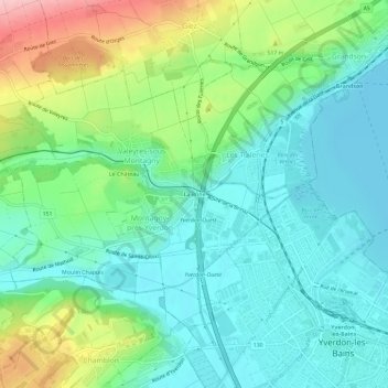 Carte topographique La Brine, altitude, relief