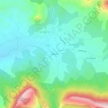 Carte topographique Le Moulin, altitude, relief
