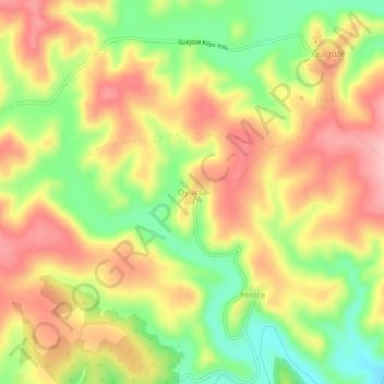 Carte topographique Oyuklu, altitude, relief