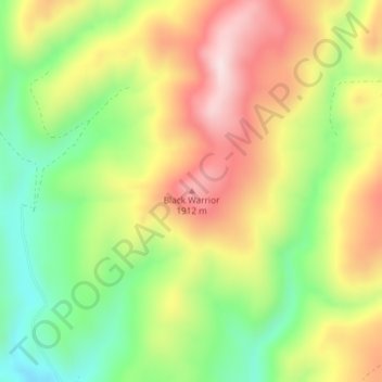 Carte topographique Black Warrior, altitude, relief