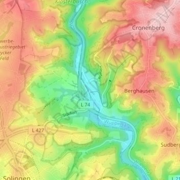 Carte topographique Kohlfurth, altitude, relief