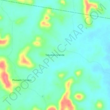Carte topographique Tabuleiro Grande, altitude, relief