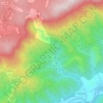 Carte topographique Langlade, altitude, relief