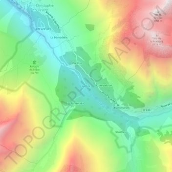 Carte topographique Le Clot, altitude, relief