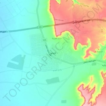 Carte topographique Al Ghat, altitude, relief