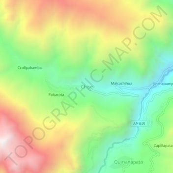 Carte topographique Chise, altitude, relief