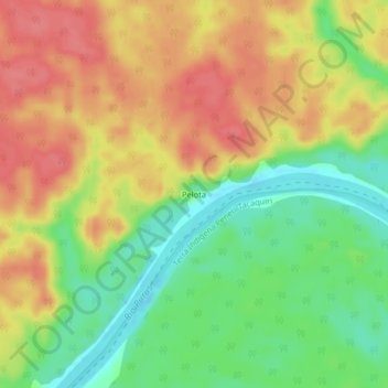 Carte topographique Pelota, altitude, relief