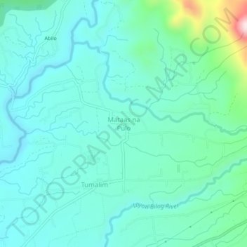 Carte topographique Mataas na Pulo, altitude, relief