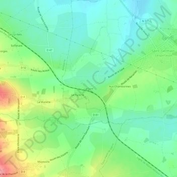 Carte topographique La Gare, altitude, relief