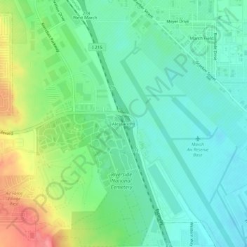 Carte topographique Alessandro, altitude, relief