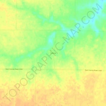 Carte topographique Colusa, altitude, relief