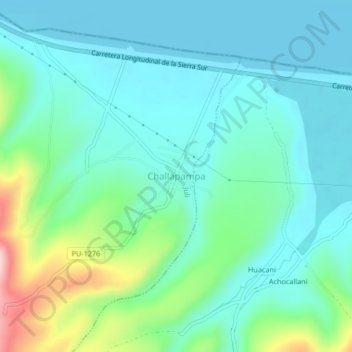 Carte topographique Challapampa, altitude, relief