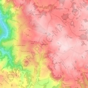 Carte topographique Lagarrigue, altitude, relief