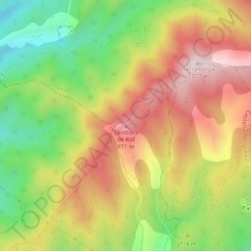 Carte topographique Tambors de Rof, altitude, relief