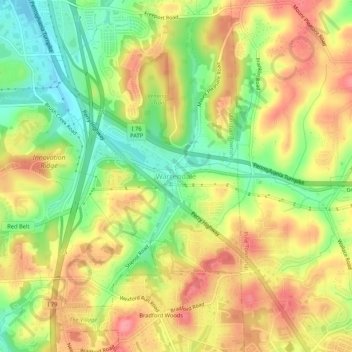 Carte topographique Warrendale, altitude, relief