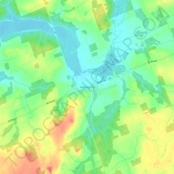 Carte topographique Harrington, altitude, relief