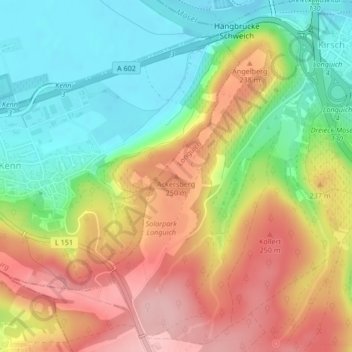 Carte topographique Ackersberg, altitude, relief