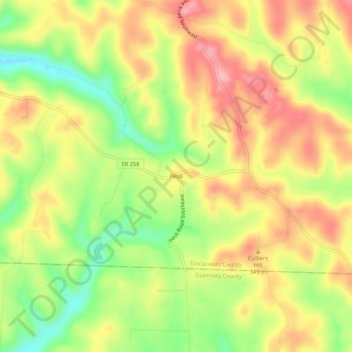 Carte topographique Peoli, altitude, relief