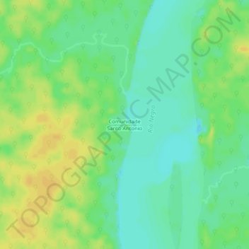 Carte topographique Comunidade Santo Antonio, altitude, relief