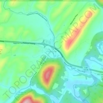 Carte topographique Flintstone, altitude, relief